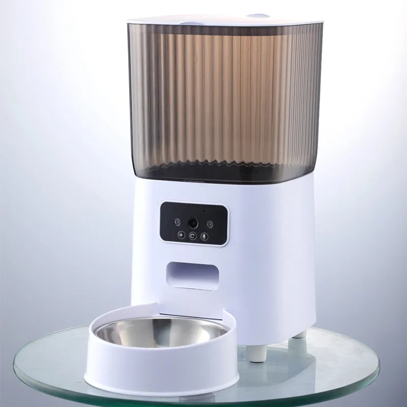 5L Automatic Feeder Cats WiFi with Camera HD Smart Interactive Pet Food Dispenser Timer Stainless Steel Bowl Auto Dog Feeder
